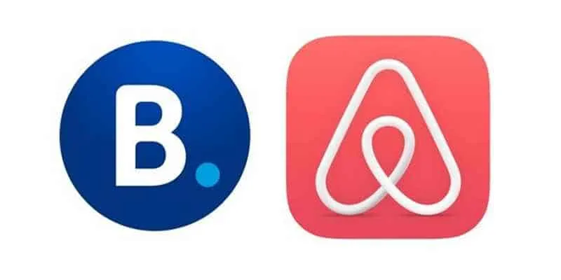 Λογότυπα Booking.com και Airbnb